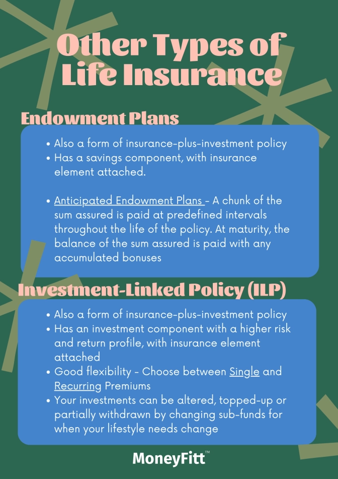 Other Types of Life Insurance - Endowment plans and Investment-linked Policy&nbsp;