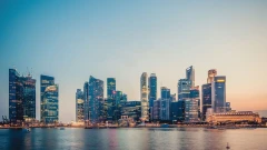 singapore financial district buildings near ocean