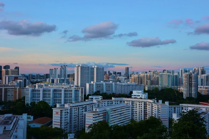 Singapore city skyline housing development board