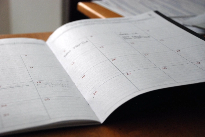White paper calendar planner notebook&nbsp;