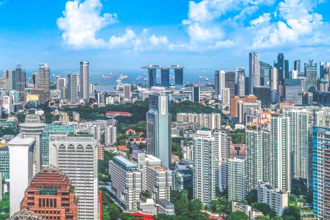 Aerial photo of Singapore property skyline