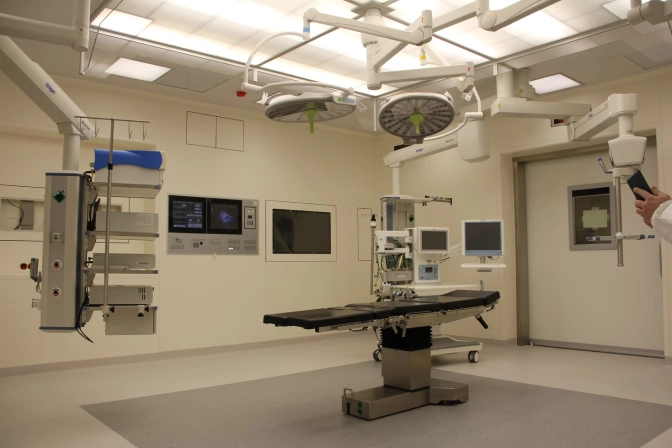 Operating Theater with White Medical Equipment